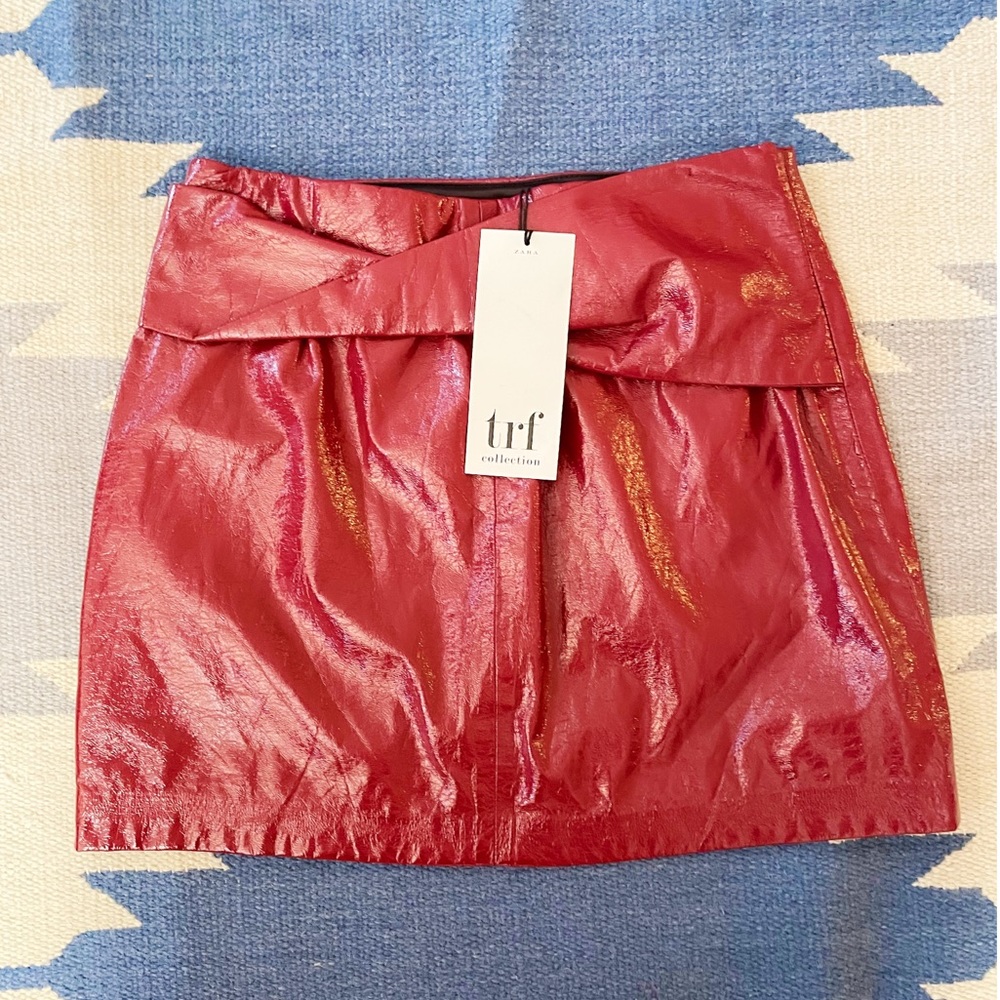 ZARA faux patent leather mini skirt Medium